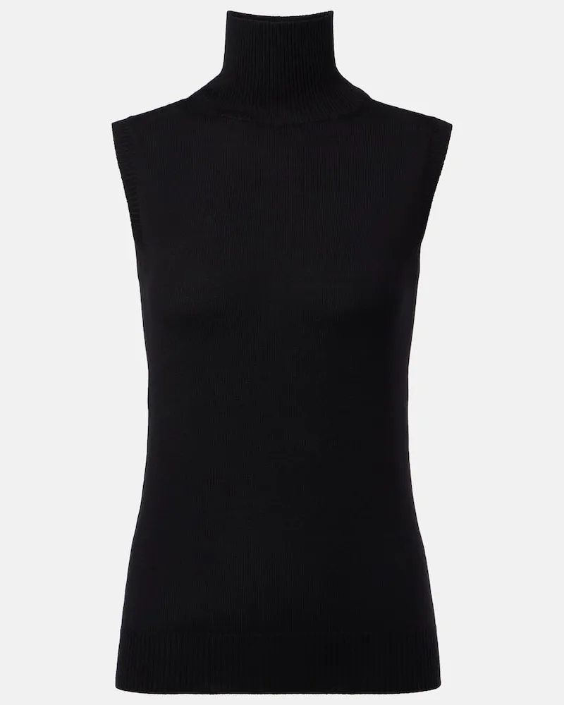 SPORTMAX Top Vertigo aus Schurwolle Schwarz