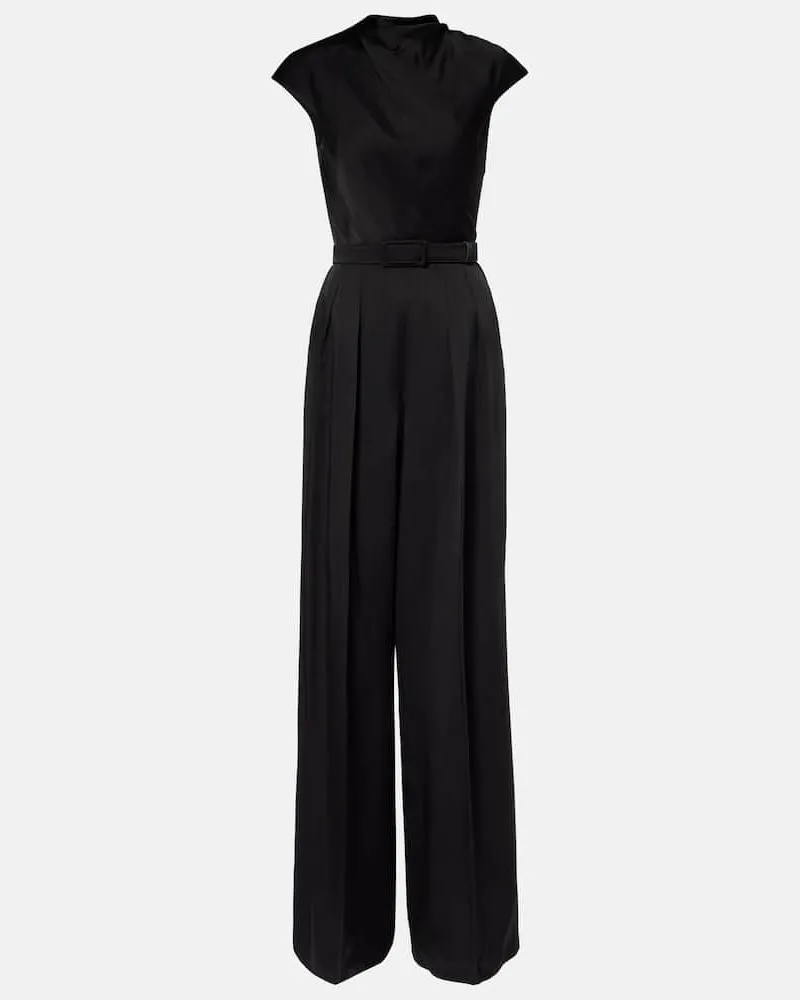 Max Mara Jumpsuit Msevespa aus Satin Schwarz