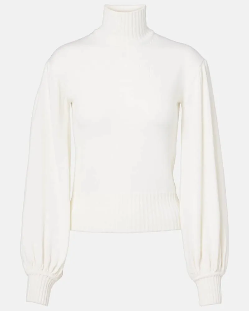 Max Mara Rollkragenpullover Acume aus Schurwolle Weiß