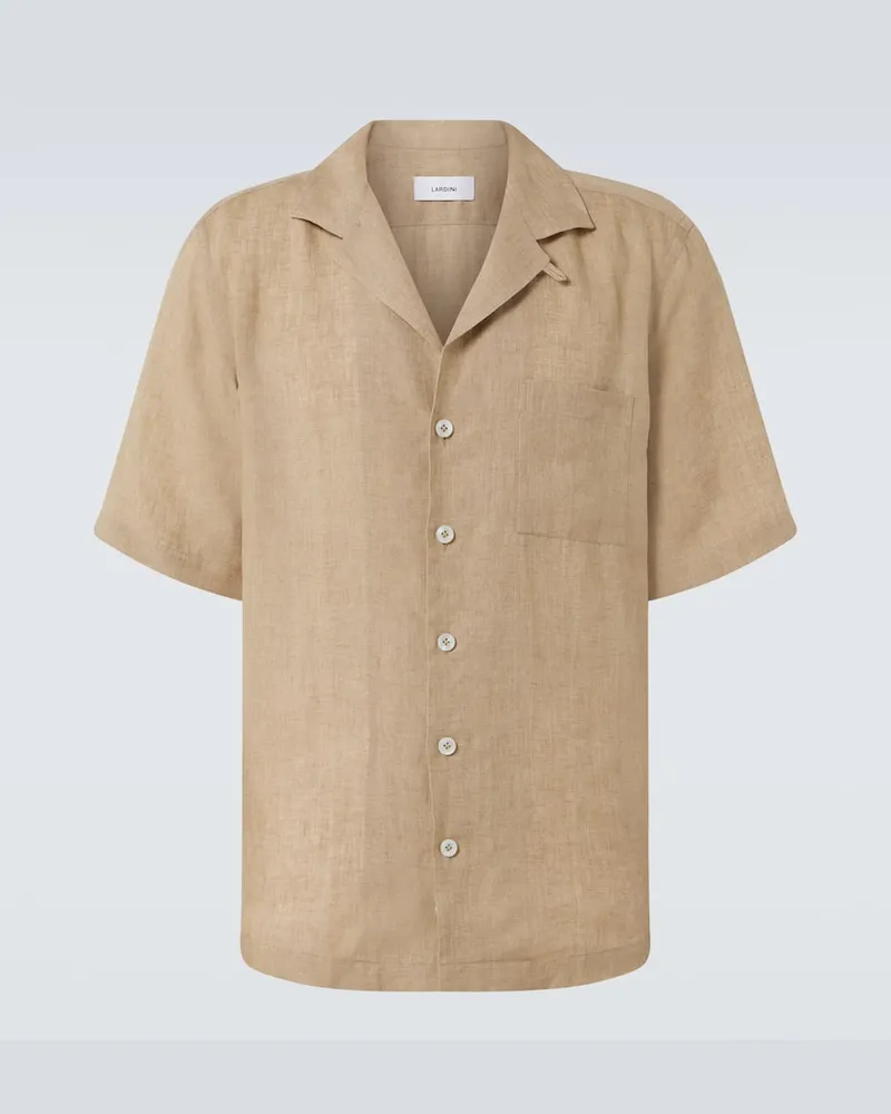 LARDINI Hemd aus Leinen Beige