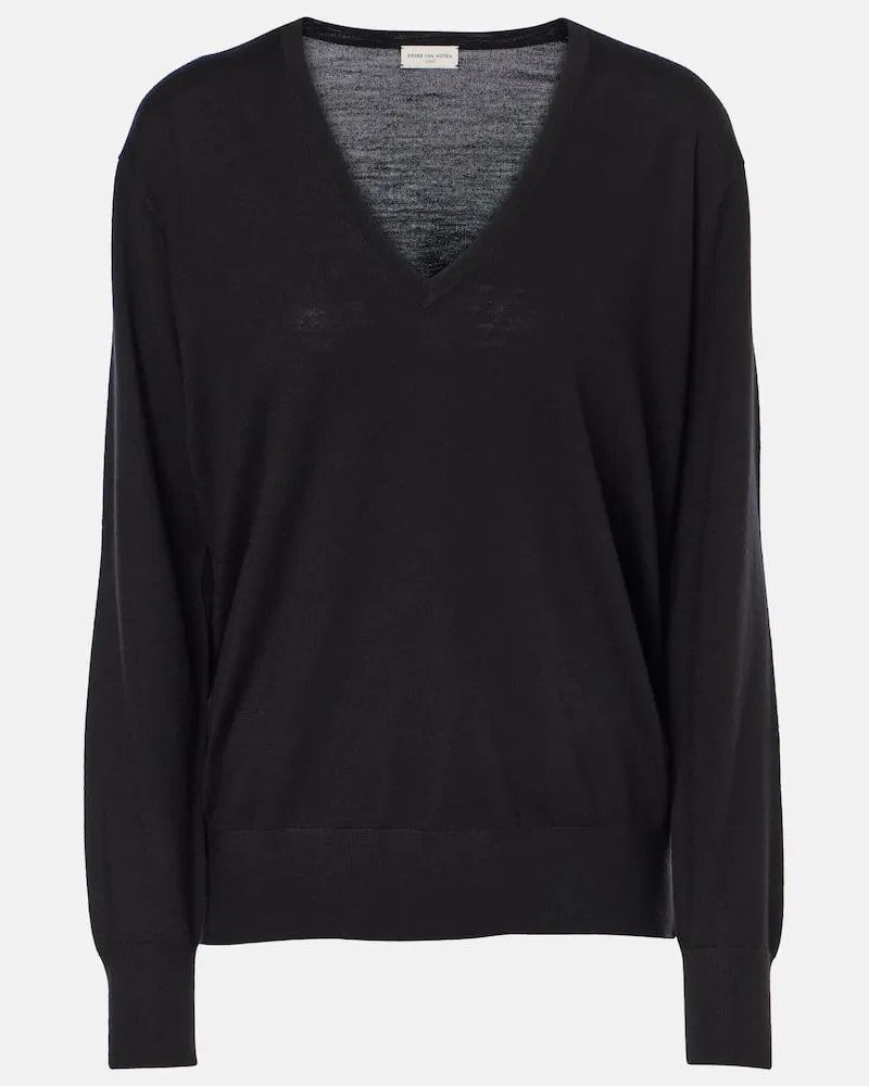 Dries van Noten Pullover aus Wolle Schwarz