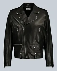 Saint Laurent Bikerjacke aus Leder Schwarz