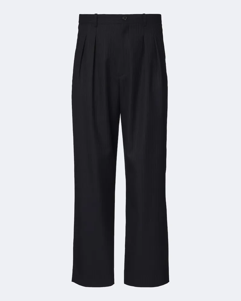 The Row Gerade Hose Corley aus Schurwoll-Twill Schwarz