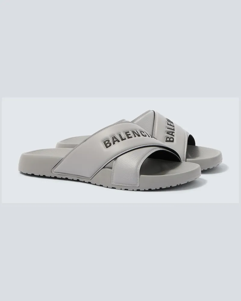 Balenciaga Pantoletten Sporty Pool Grau