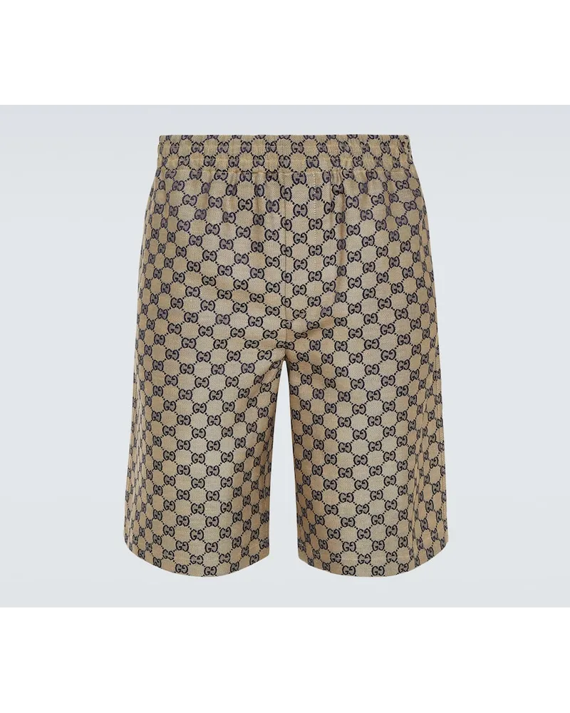 Gucci Shorts GG aus einem Leinengemisch Beige