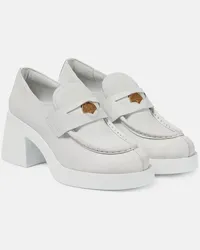 Miu Miu Loafer-Pumps aus Leder Weiss