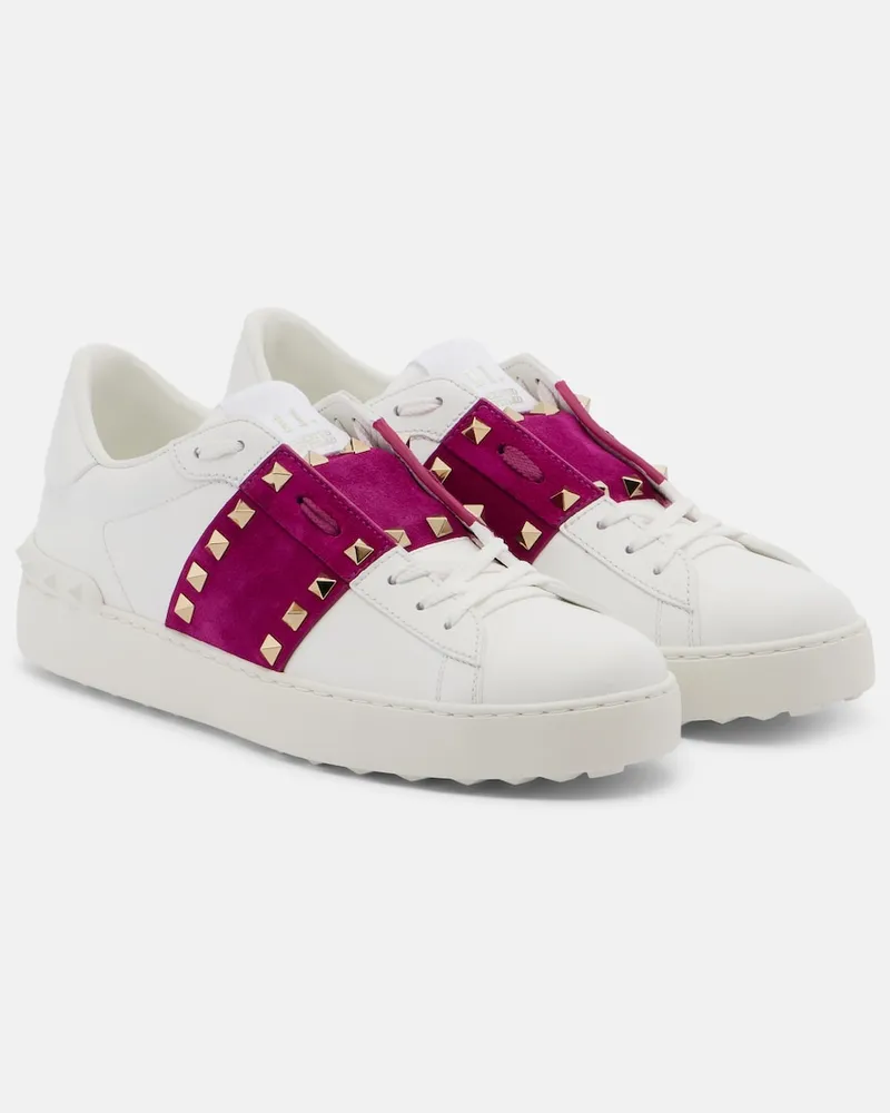 Valentino Garavani Sneakers Rockstud Untitled aus Leder Weiß