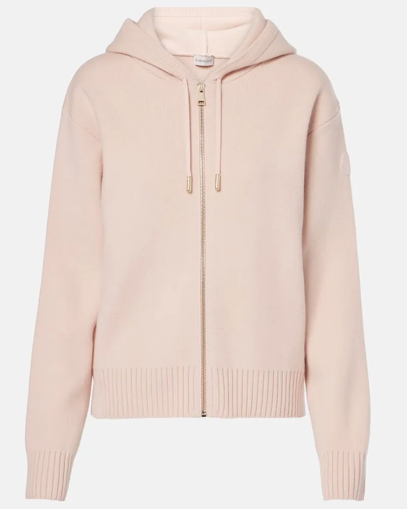 Moncler Kapuzenjacke aus Wolle und Kaschmir Beige