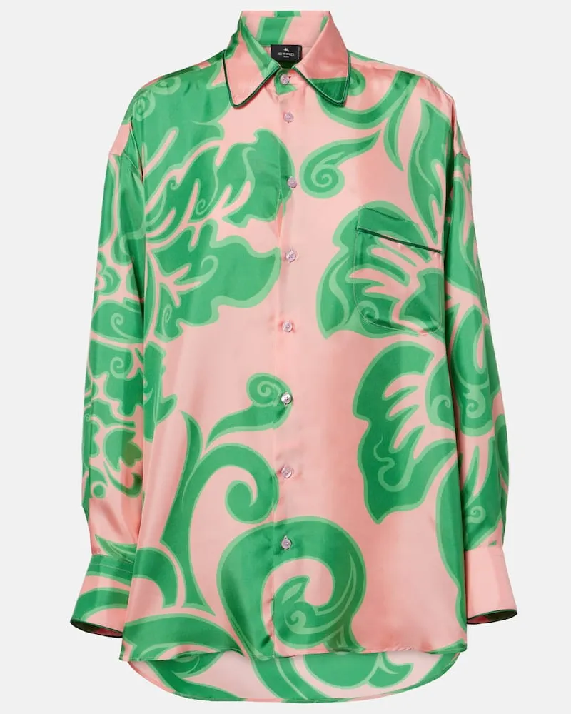 Etro Bedruckte Bluse aus Seide Lila