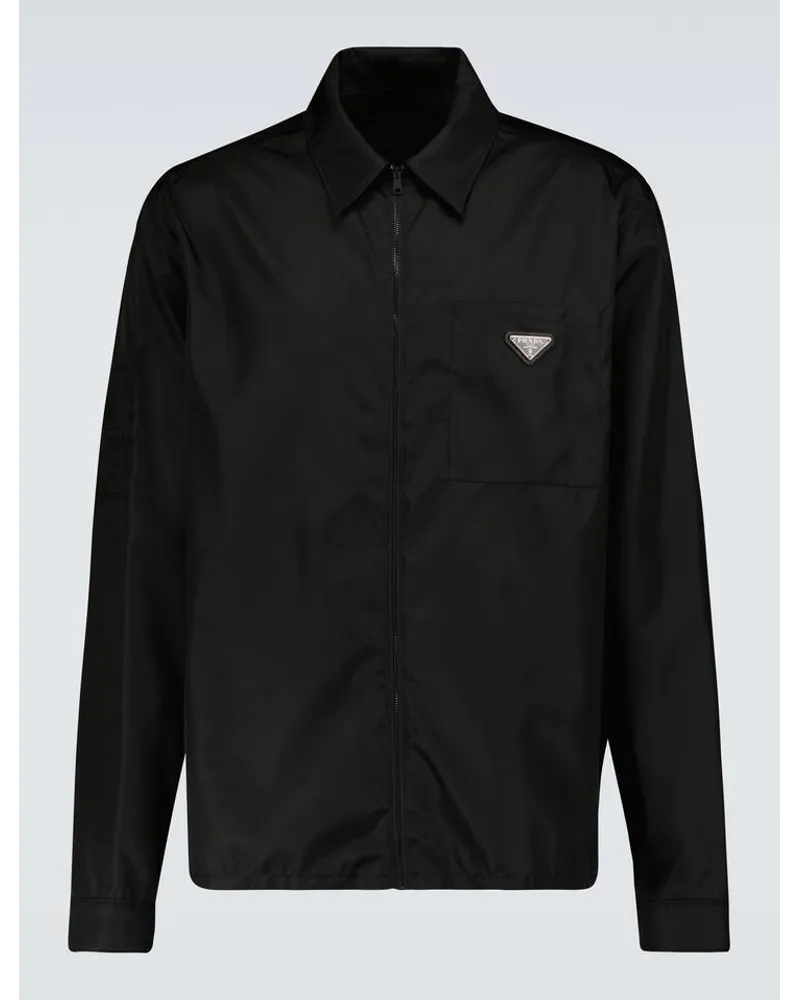 Prada Hemdjacke aus Re-Nylon Schwarz