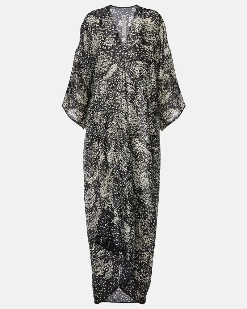 Rick Owens Robe Tommykite aus Satin Schwarz