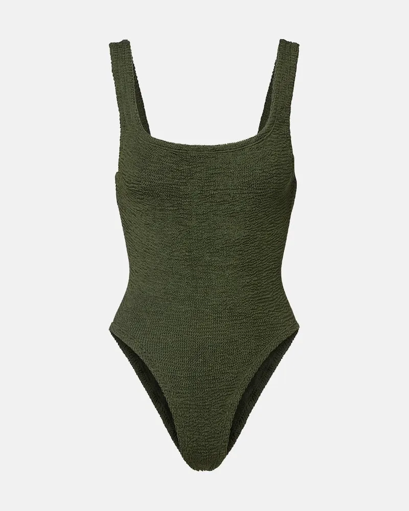 Hunza G Badeanzug Square Neck Grün