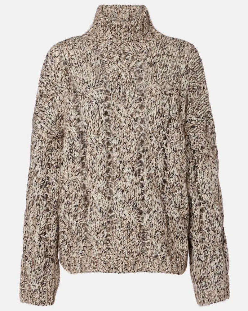 Brunello Cucinelli Rollkragenpullover aus Strick Braun