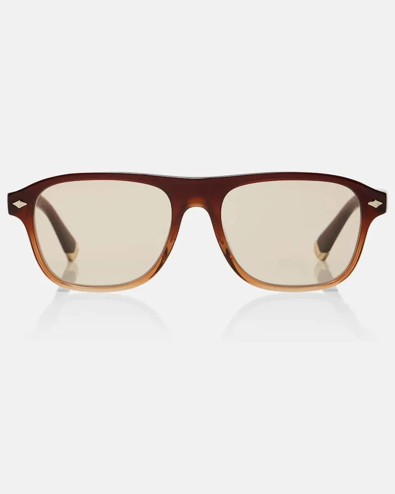 Brunello Cucinelli Eckige Sonnenbrille Braun