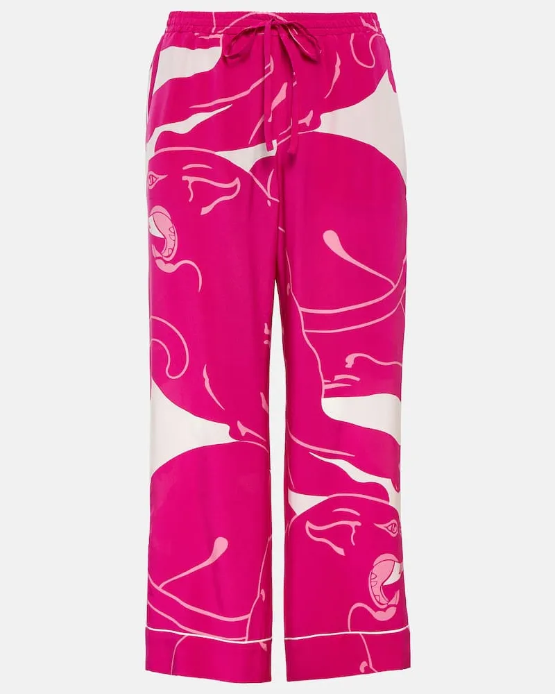 Valentino Garavani Hose aus Crêpe de Chine aus Seide Pink