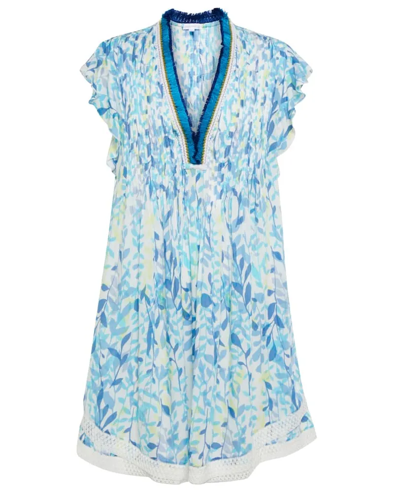 Poupette St Barth Bedrucktes Minikleid Sasha Blau