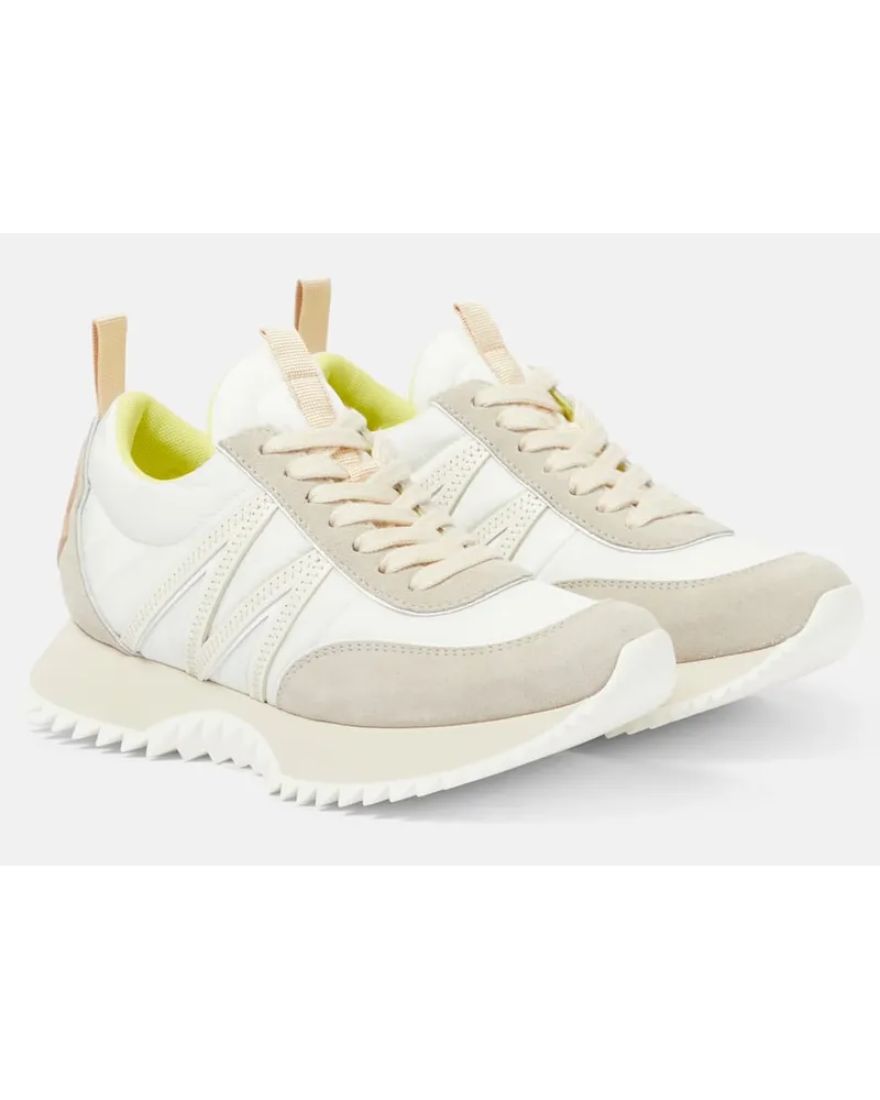 Moncler Sneakers Pacey mit Veloursleder Weiss