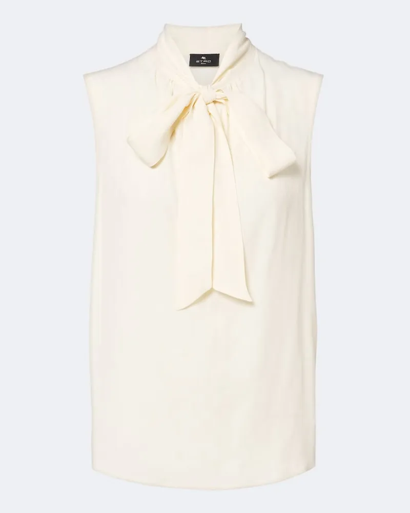 Etro Top aus Crêpe de Chine Weiß
