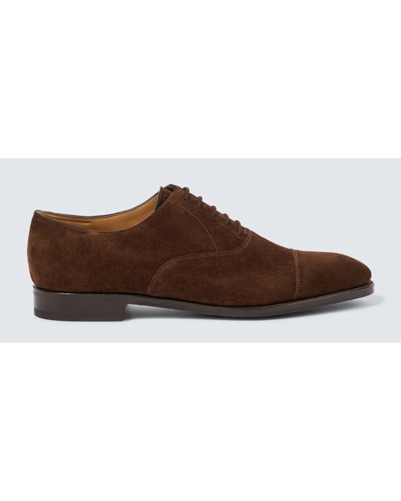 John Lobb Schnuerschuhe City II aus Veloursleder Braun