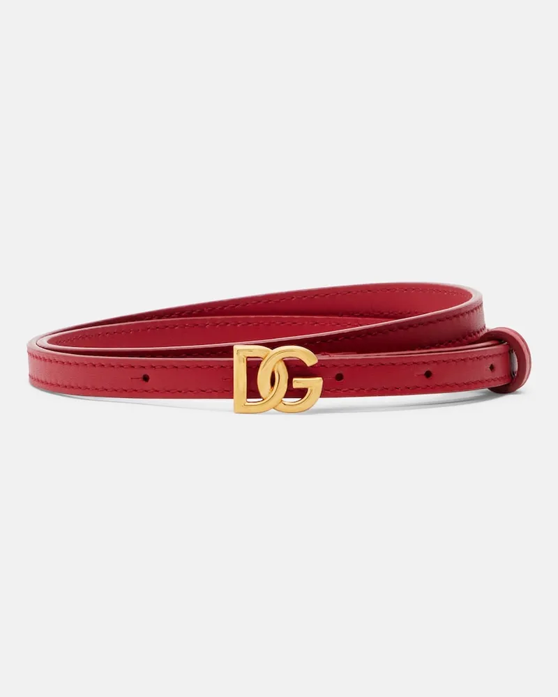 Dolce & Gabbana Gürtel DG aus Leder Rot