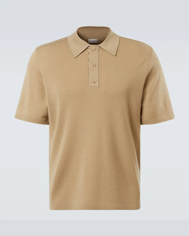 Burberry Polohemd aus Wolle Beige