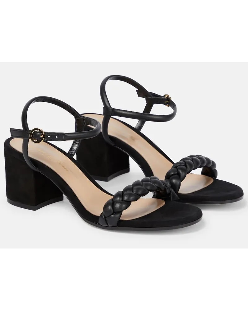 Gianvito Rossi Sandalen Cruz 60 mit Veloursleder Schwarz