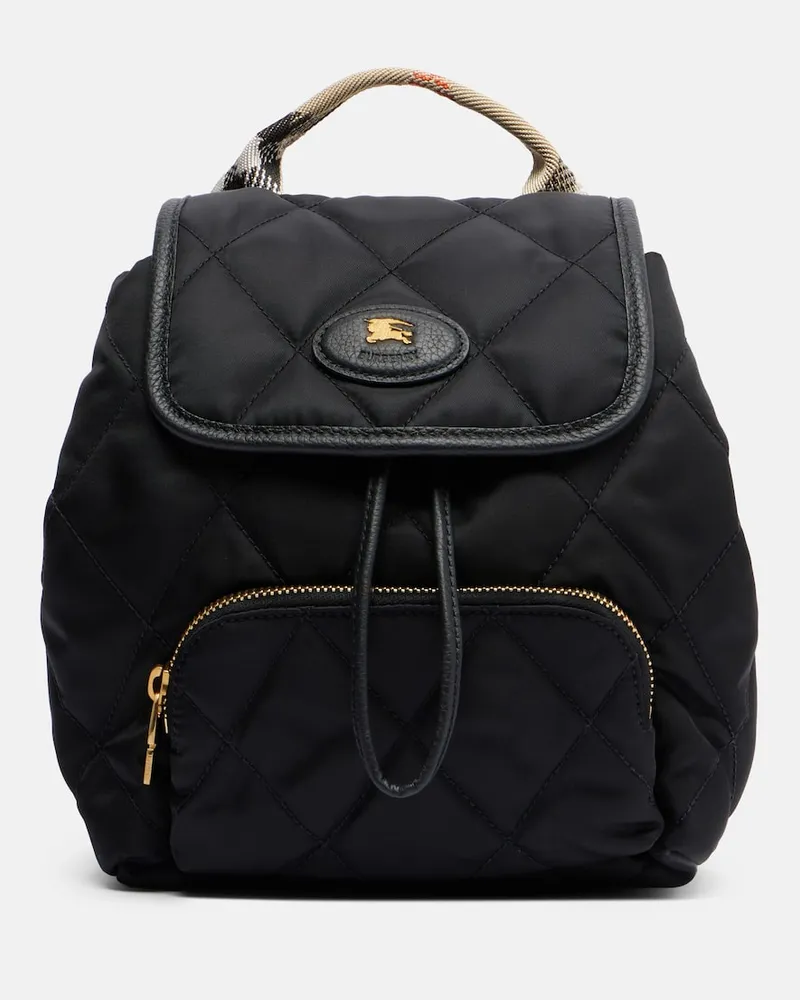 Burberry Rucksack Mini mit Leder Schwarz
