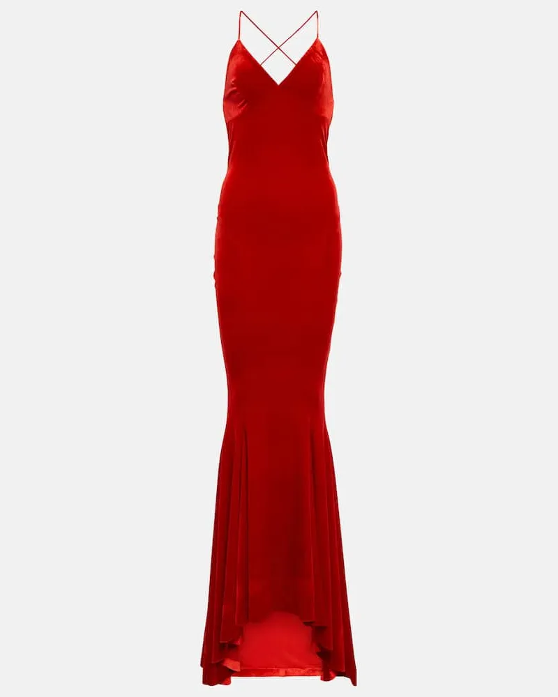Norma Kamali Robe aus Samt Rot