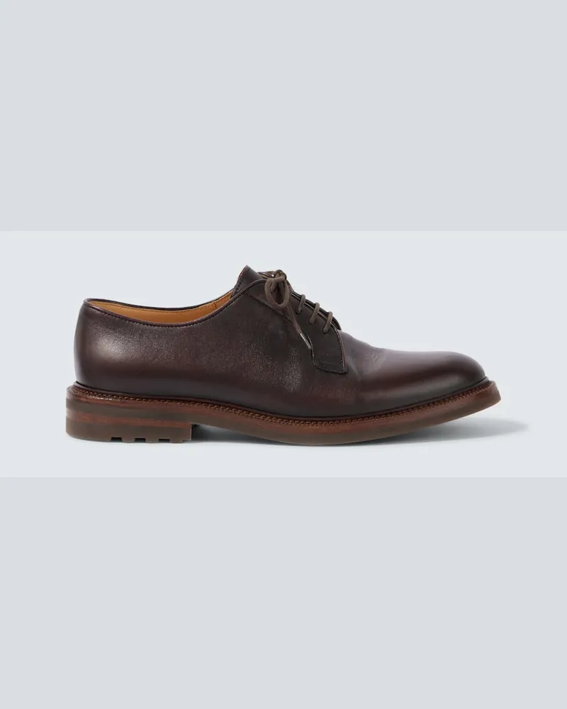 Brunello Cucinelli Schnürschuhe aus Leder Burgund