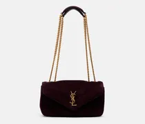 Schultertasche Loulou Small aus Veloursleder