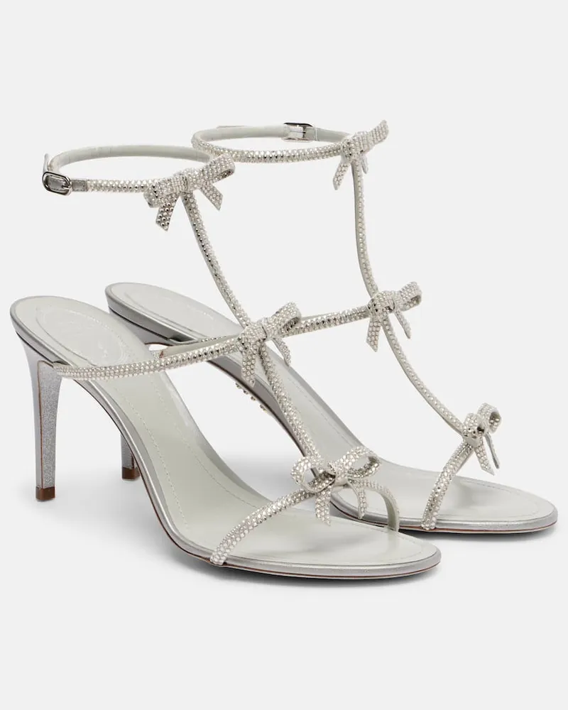 René Caovilla Sandalen Catherina 80 mit Kristallen Silber