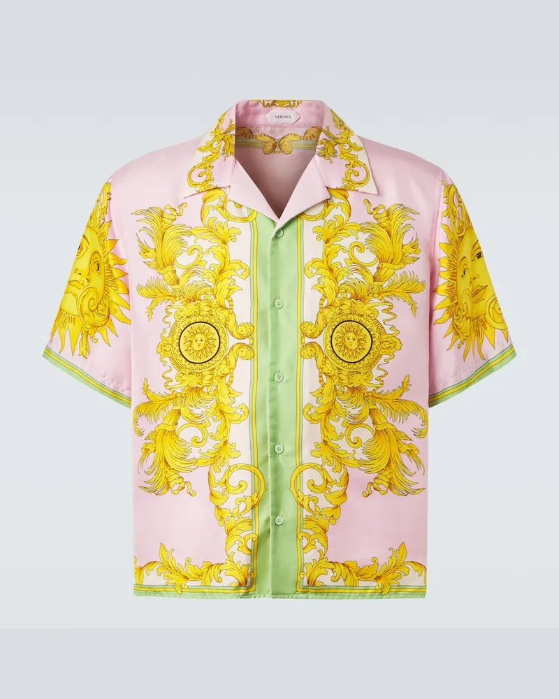 Versace Bedrucktes Hemd aus Seide Multicolor