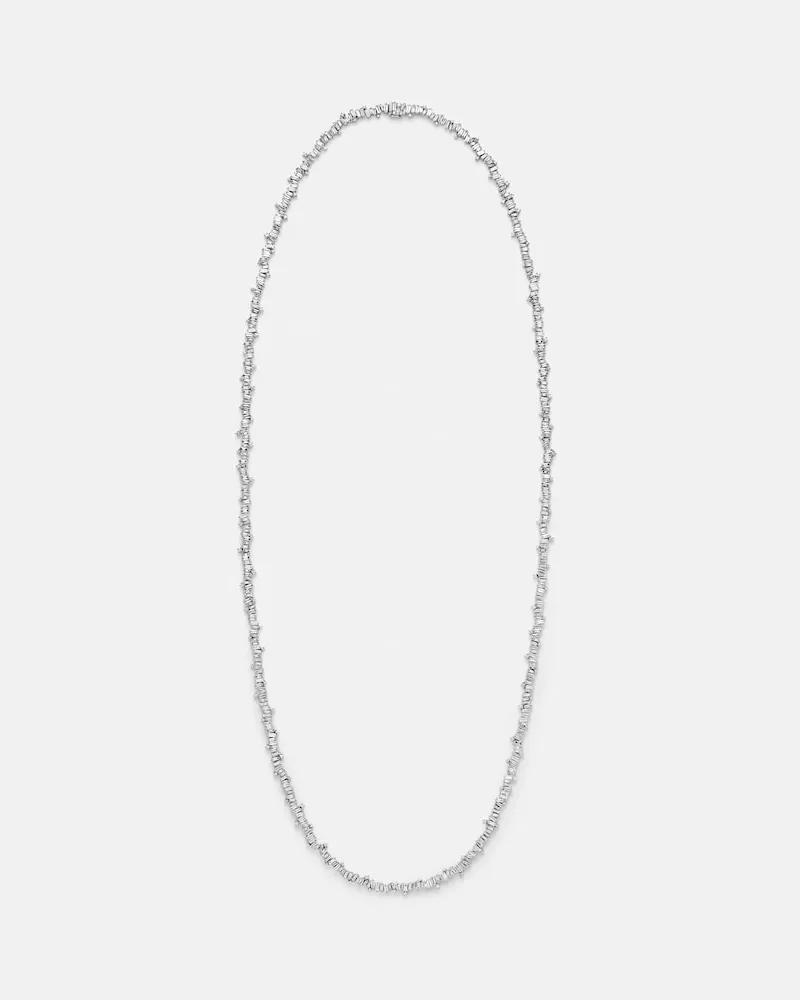 Suzanne Kalan Halskette Bold Burst aus 18kt Weißgold mit Diamanten Silber