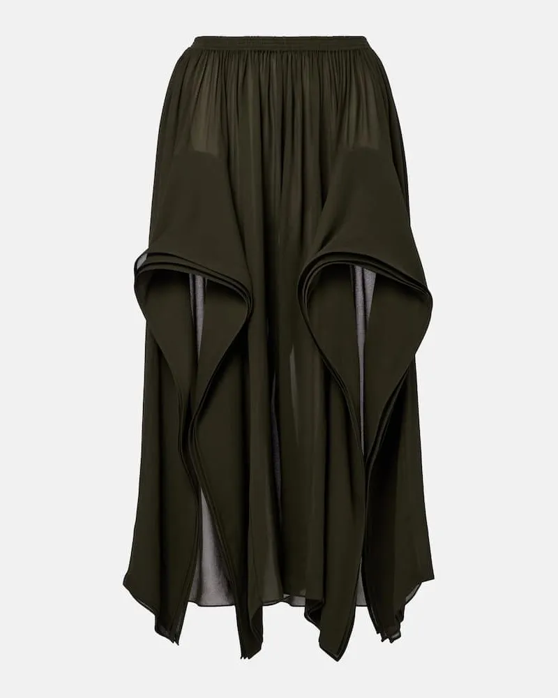 Alaïa Alaïa Weite Hose aus Georgette Grün