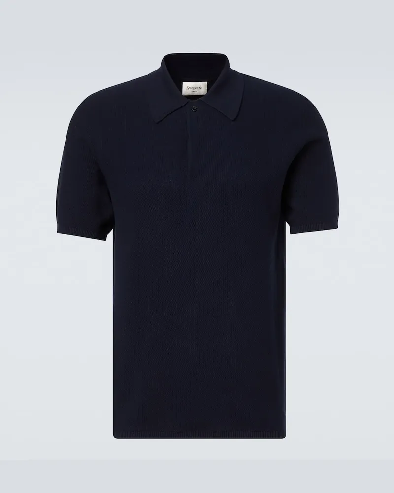 Saint Laurent Polohemd aus Baumwolle Blau