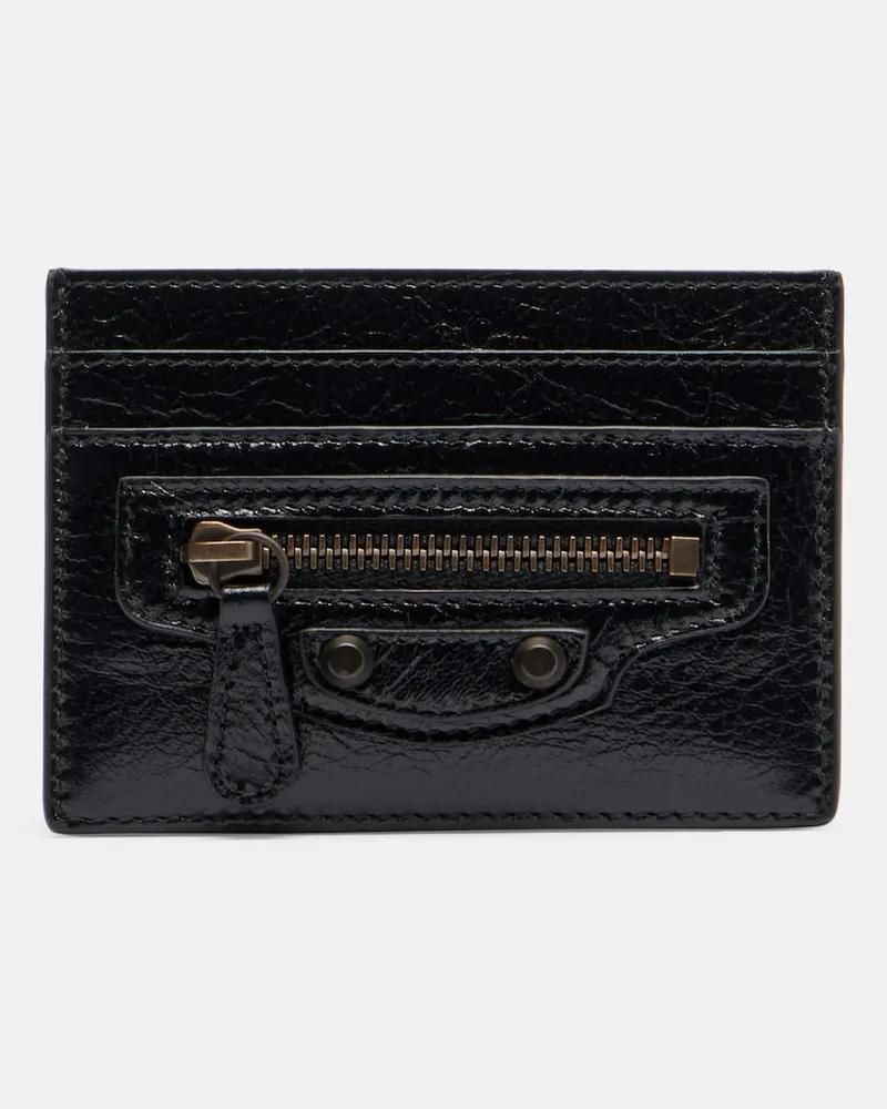 Balenciaga Kartenetui Le City aus Leder Schwarz