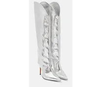 Overknee-Stiefel aus Metallic-Leder