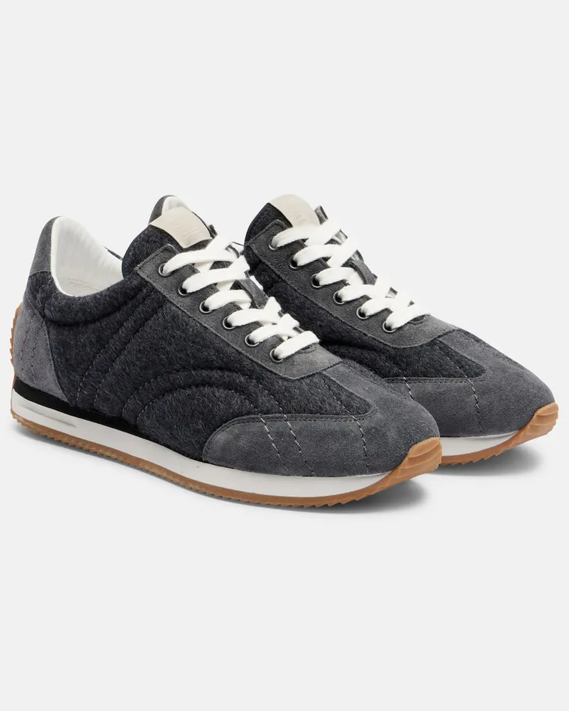 Totême Sneakers mit Veloursleder Grau
