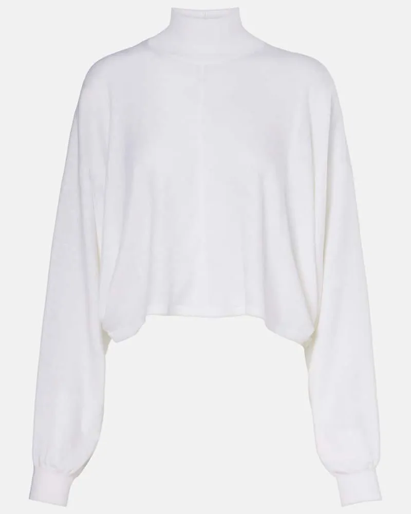 Alaïa Alaïa Cropped-Pullover aus Leinen Weiß