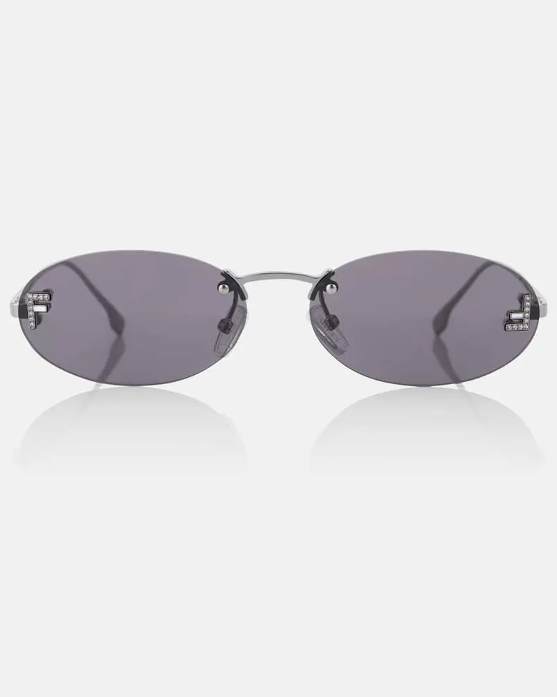Fendi Ovale Sonnenbrille Fendi First Crystal Schwarz
