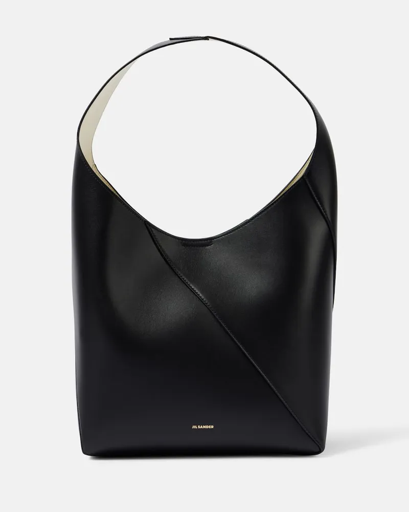 Jil Sander Tote Vertigo Medium aus Leder Schwarz