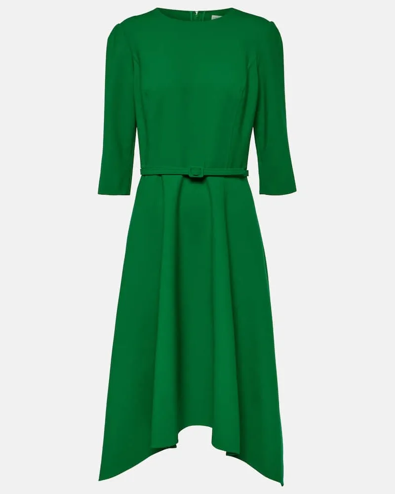 Oscar de la Renta Midikleid aus einem Wollgemisch Grün