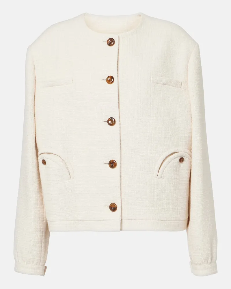 Blazé Milano Blazé Milano Jacke Missy Gliss aus einem Baumwollgemisch Weiß
