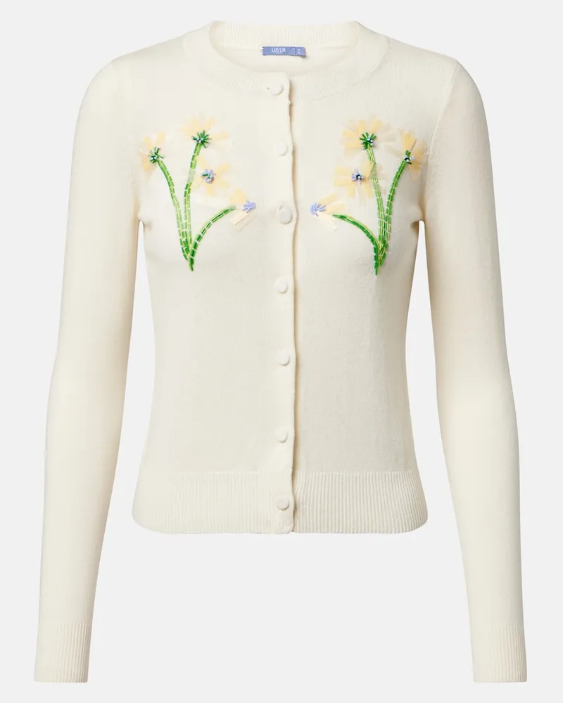 LEO LIN Cardigan Claire aus Wolle und Kaschmir Weiß