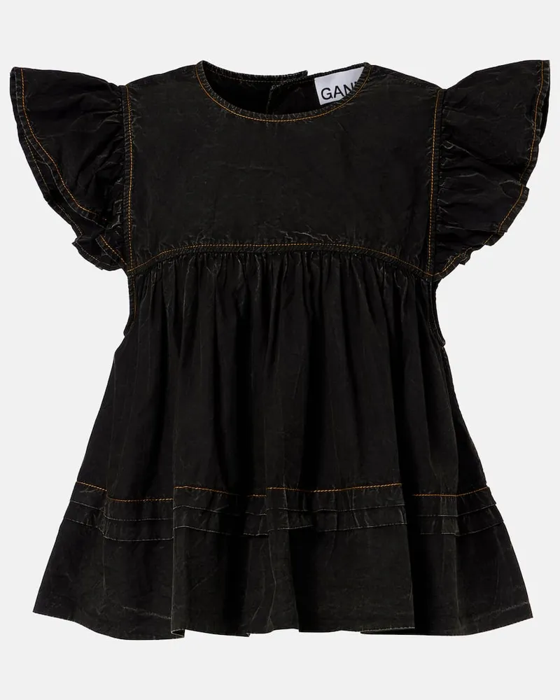 Ganni Top aus Denim Blau