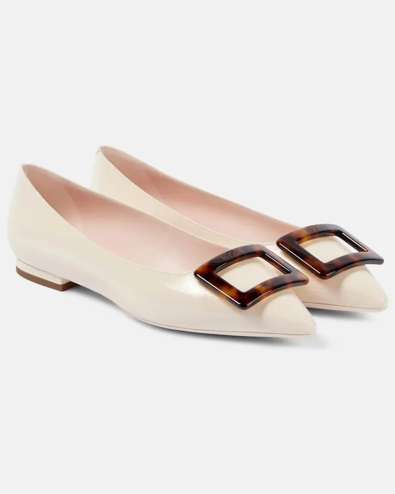 Roger Vivier Ballerinas Gommettine Ball aus Leder Weiß