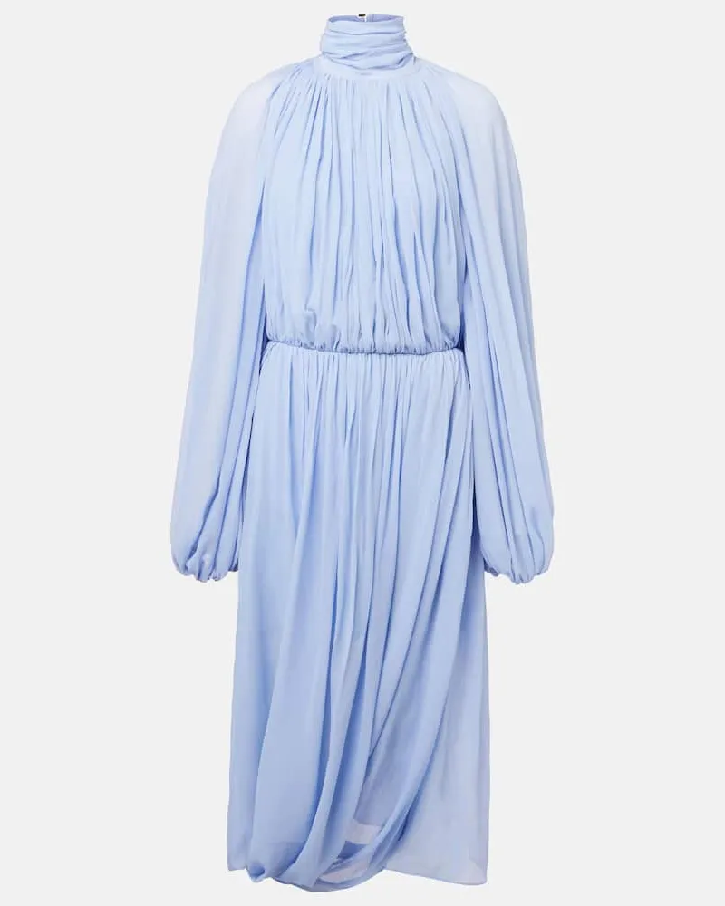 Stella McCartney Midikleid aus Seiden-Crepon Blau