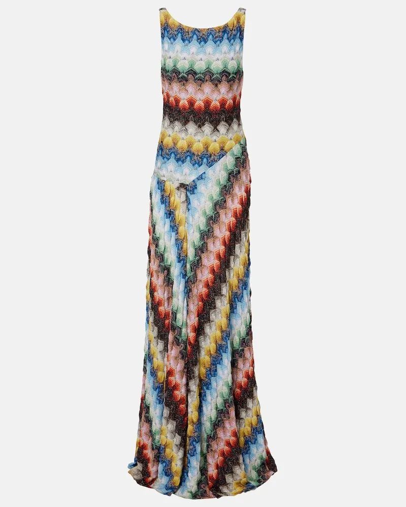 Missoni Maxikleid aus Häkelstrick Multicolor