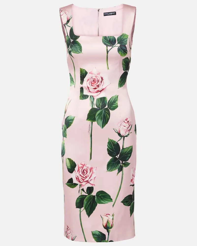 Dolce & Gabbana Cocktailkleid aus Satin Rosa