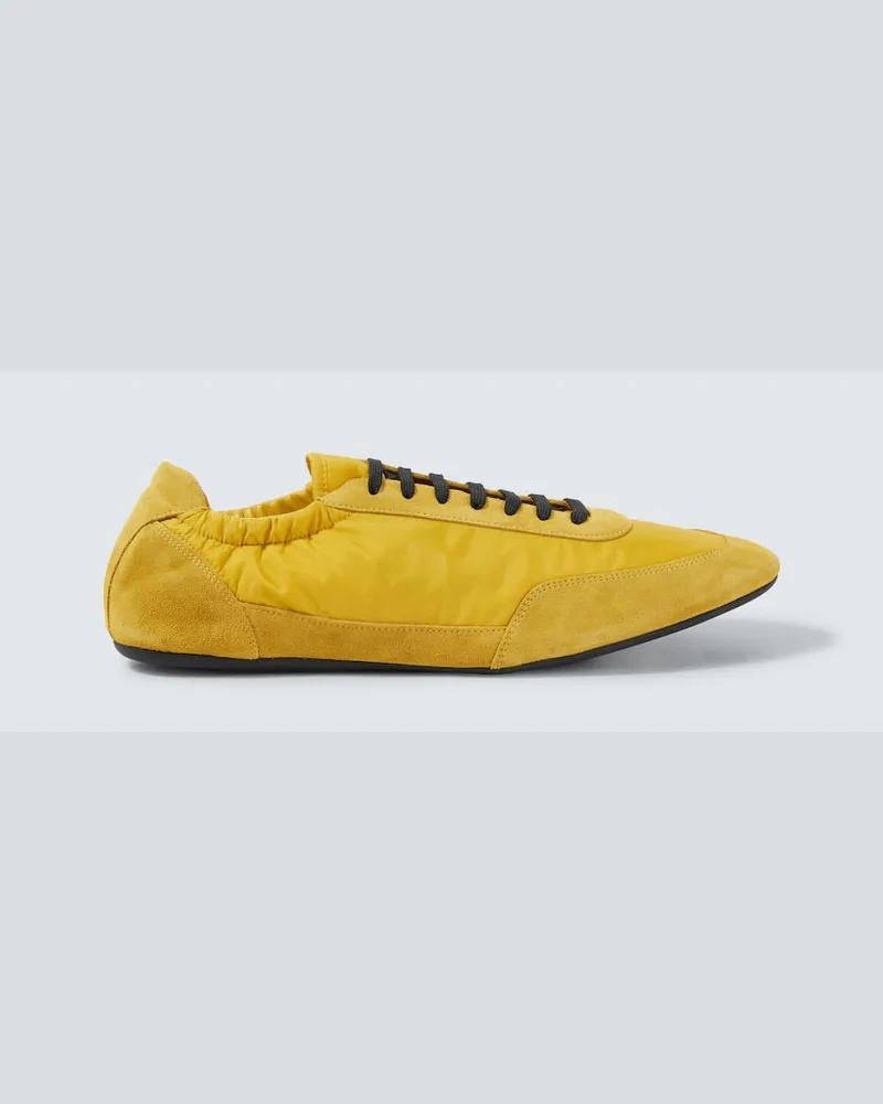 Prada Sneakers Collapse aus Re-Nylon mit Veloursleder Blau